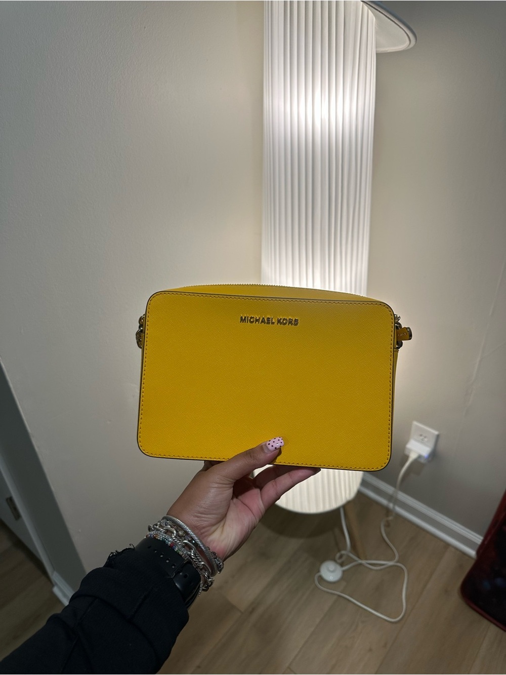 Michael Kors Yellow Leather Crossbody Camera Bag